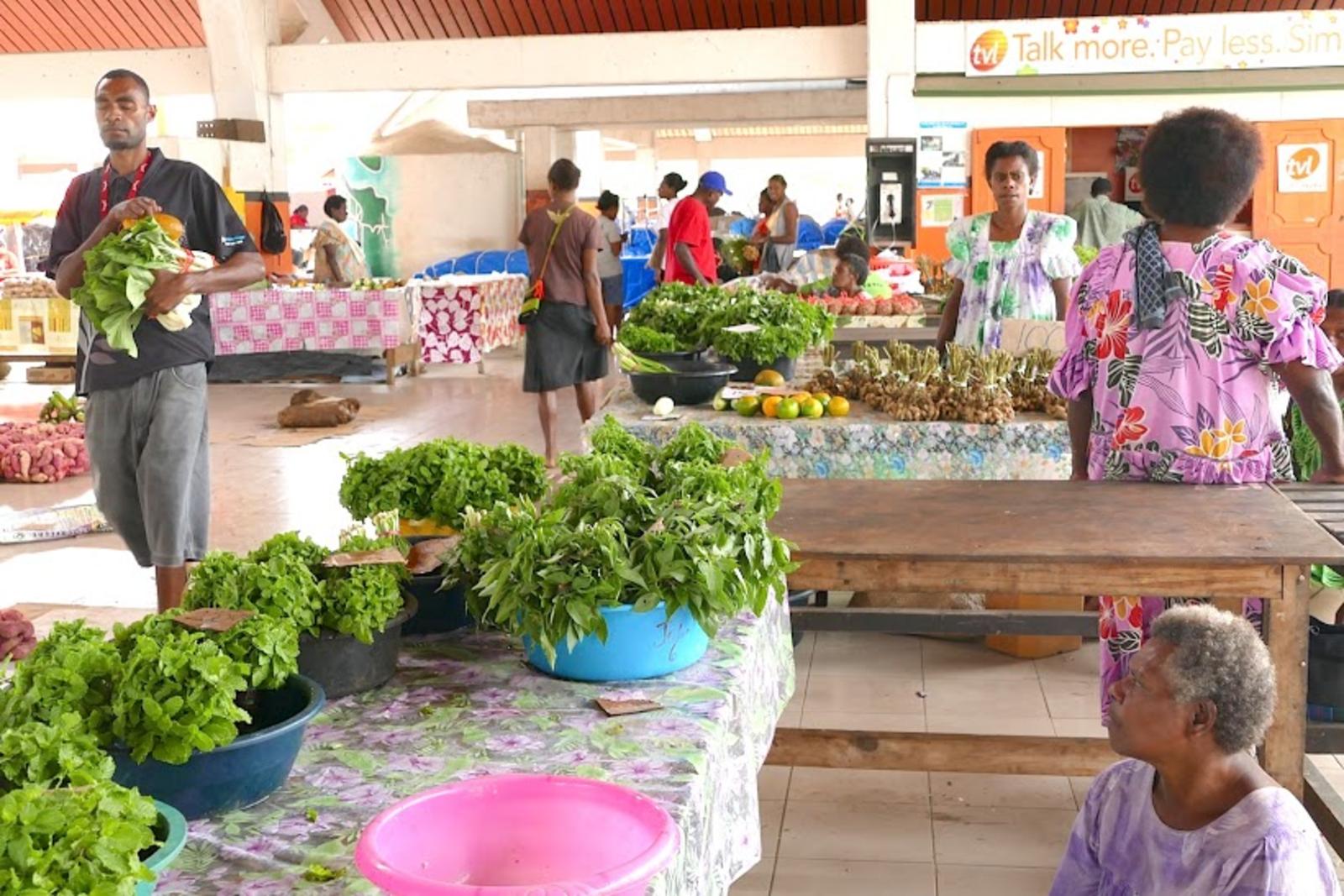 Port Vila's market hall has opened again over a month after cyclone pam struck Vanuatu and destroyed the majority of crops
